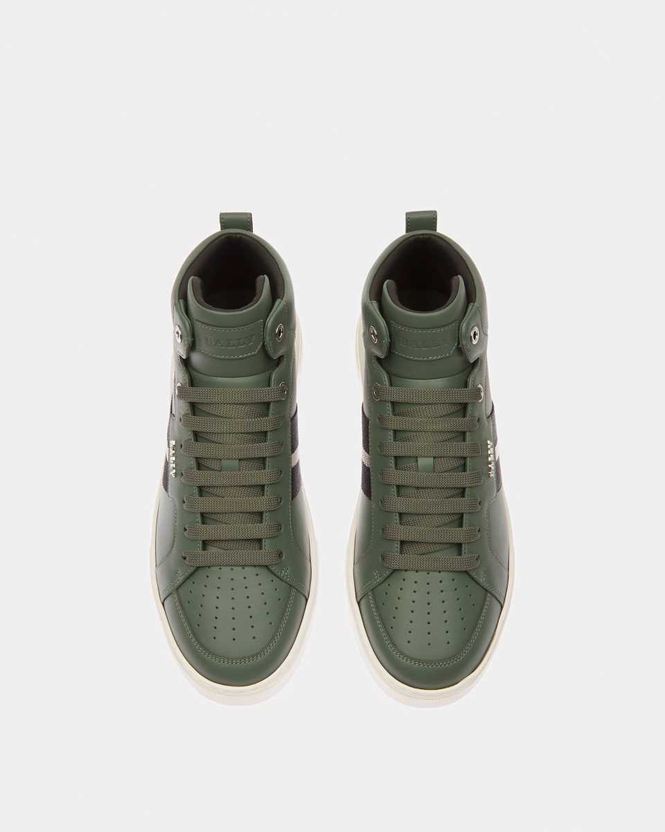 Bally Myles Leather Sneakers Green | CJNZM8215