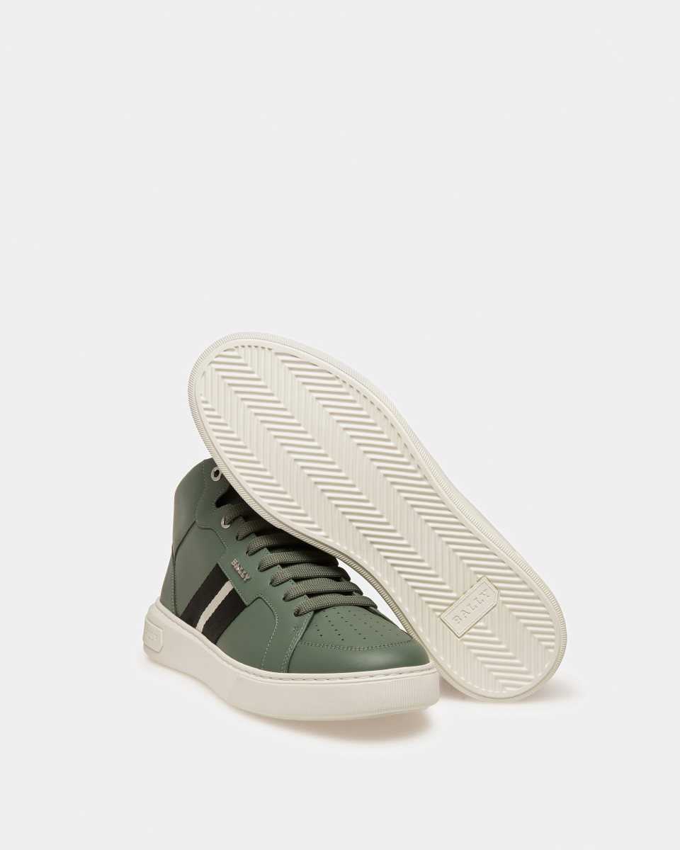 Bally Myles Leather Sneakers Green | CJNZM8215