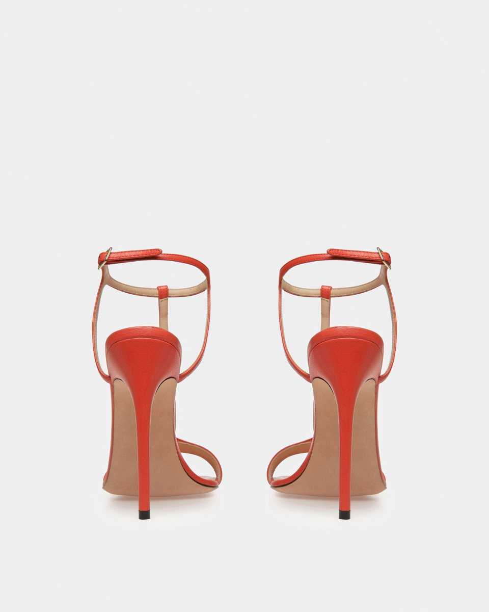 Bally Natalia Leather Sandals Orange | FYRGB1876