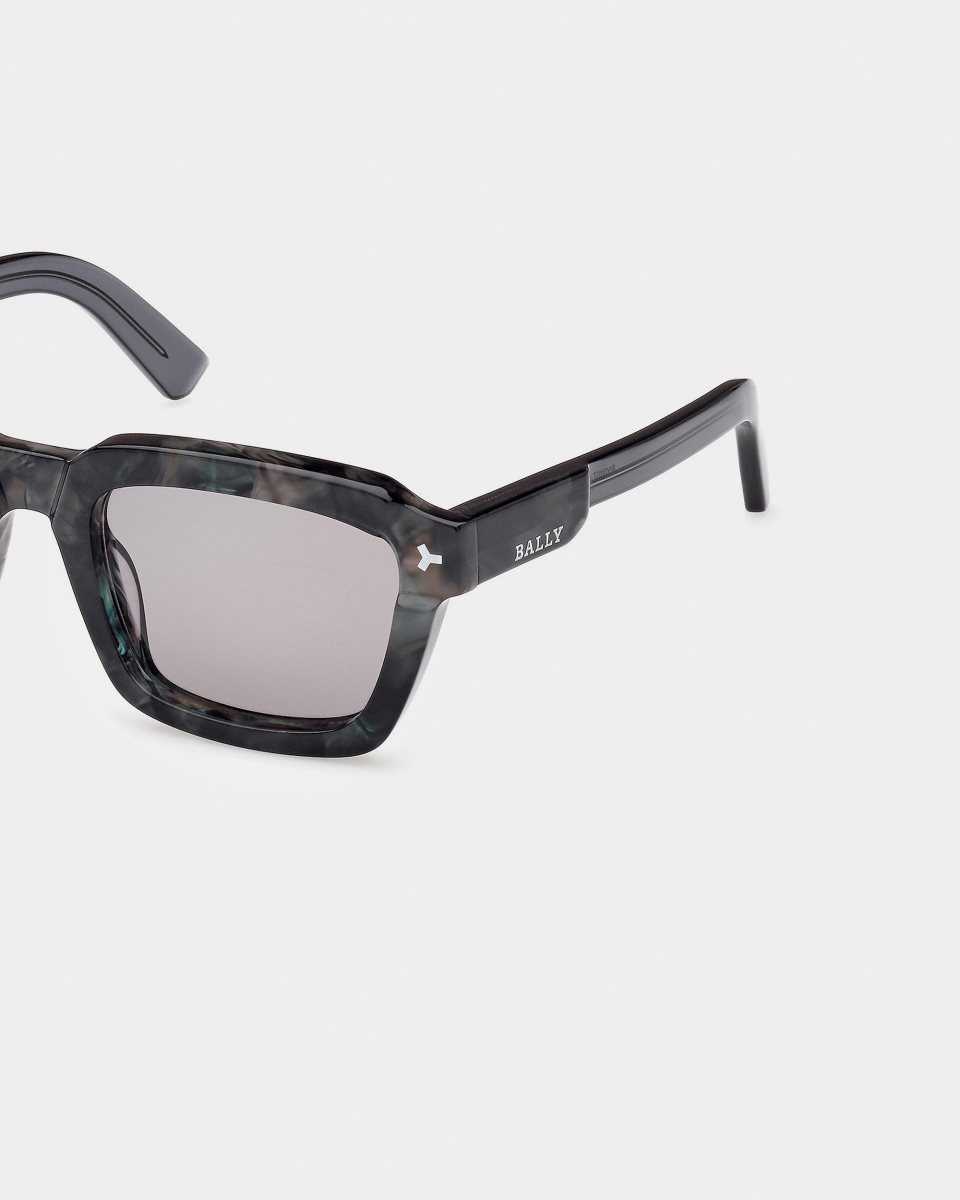 Bally Nicholas Rectangular Full Rim Sunglasses Black | DGHWB5289