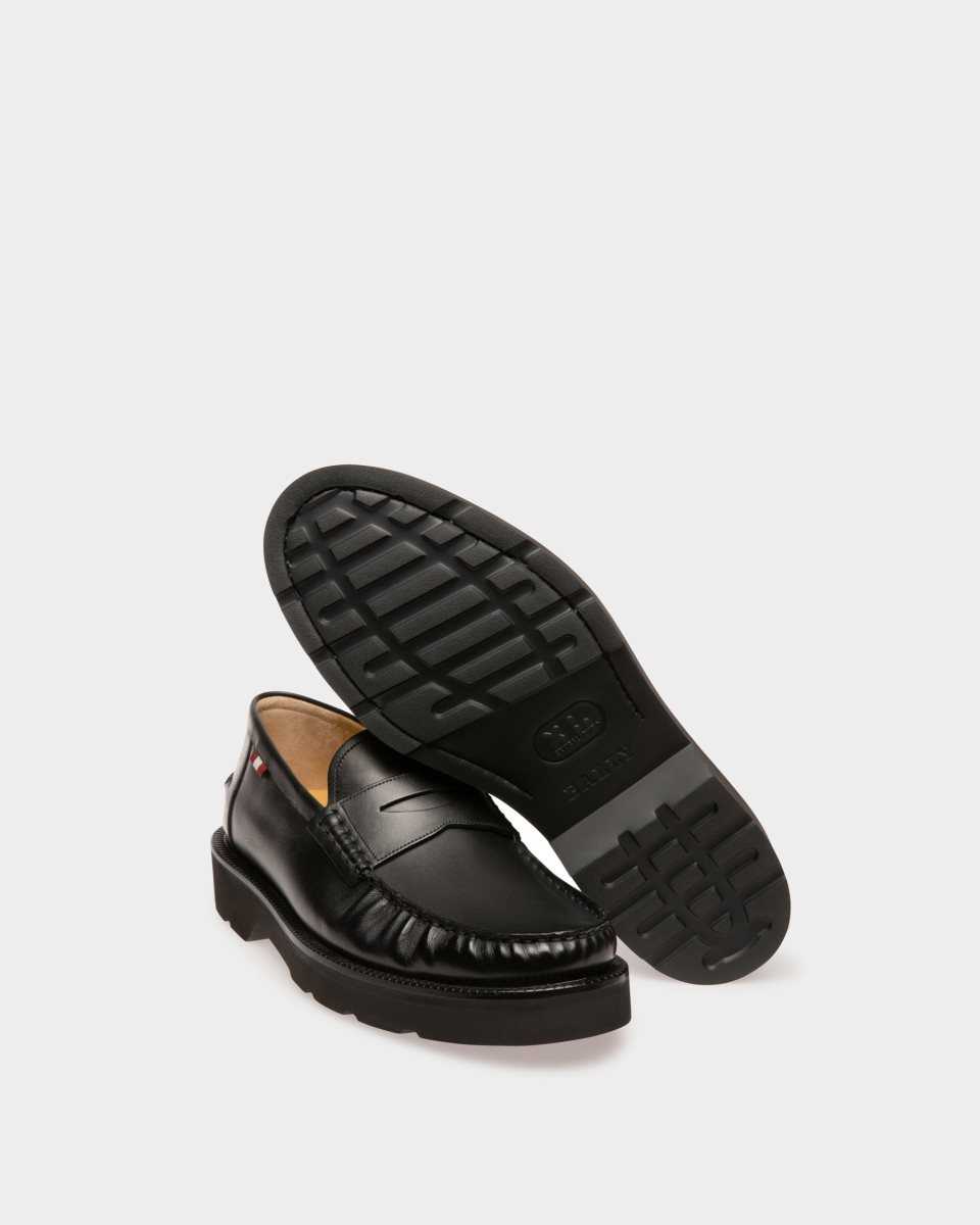 Bally Noah Leather Loafers Black | KTYQZ9608