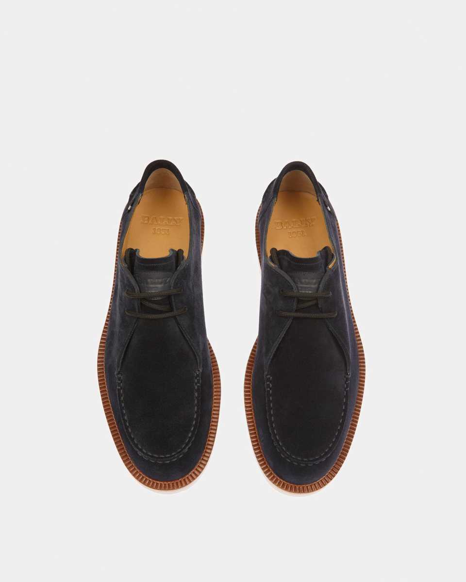 Bally Norest Leather Derby Shoes Blue | OIRDL2530