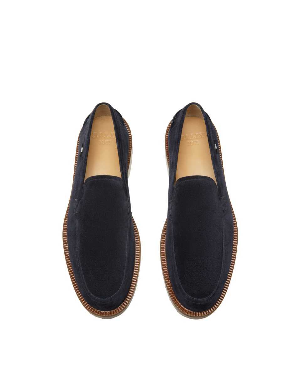 Bally Novald Leather Loafers Blue | MLPND2049