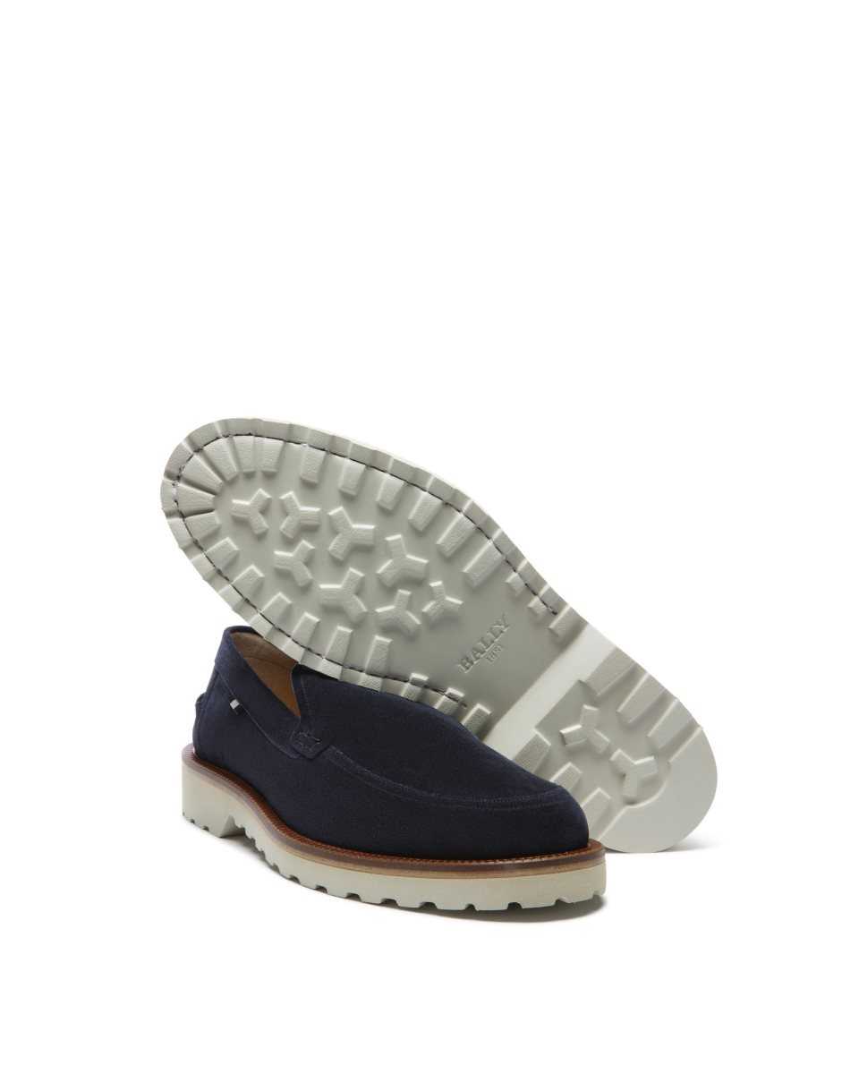 Bally Novald Leather Loafers Blue | MLPND2049