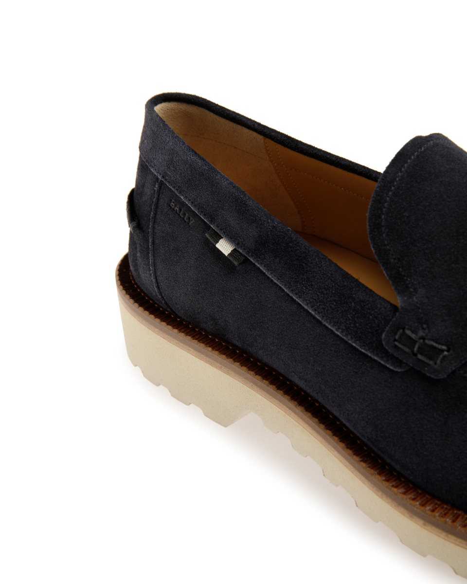 Bally Novald Leather Loafers Blue | MLPND2049