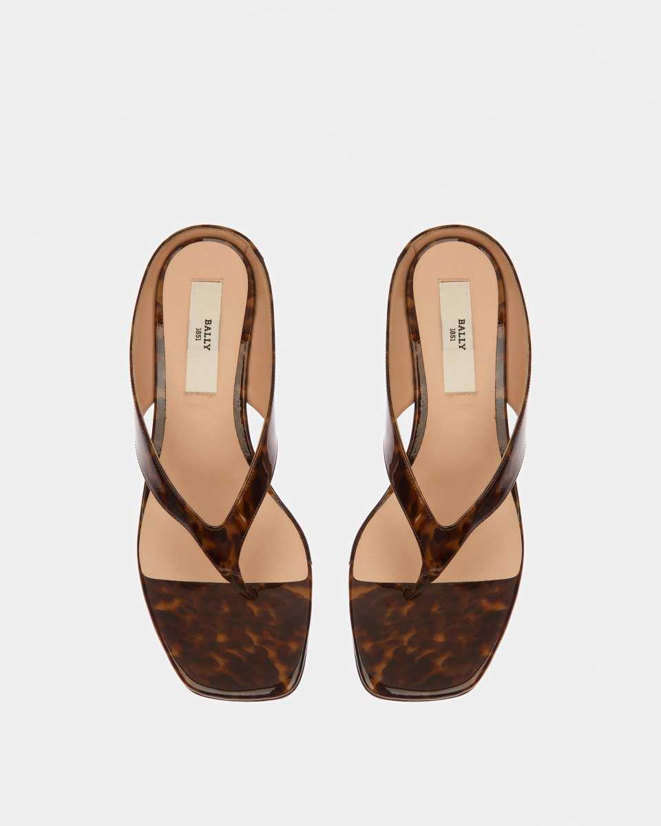 Bally Nyna Leather Sandals Brown | VAQMO8237