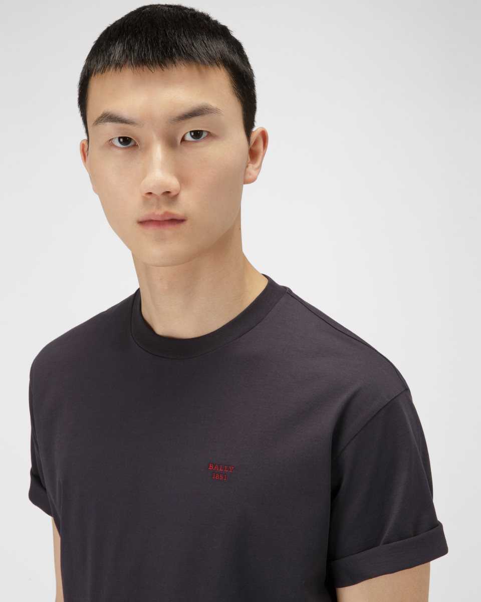 Bally Organic Cotton T-Shirt Blue | BFUKZ6150