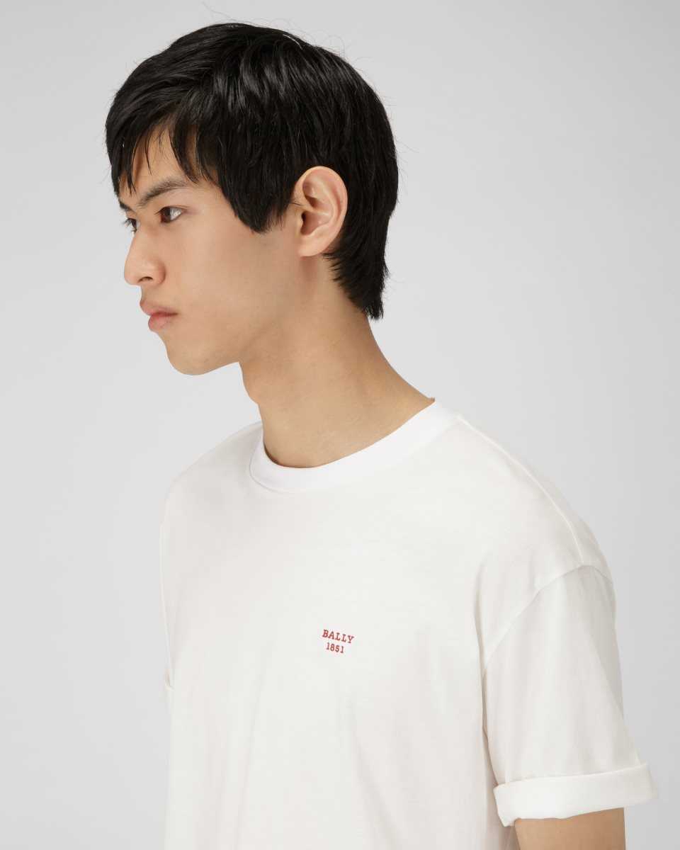 Bally Organic Cotton T-Shirt White | HZFSX4801