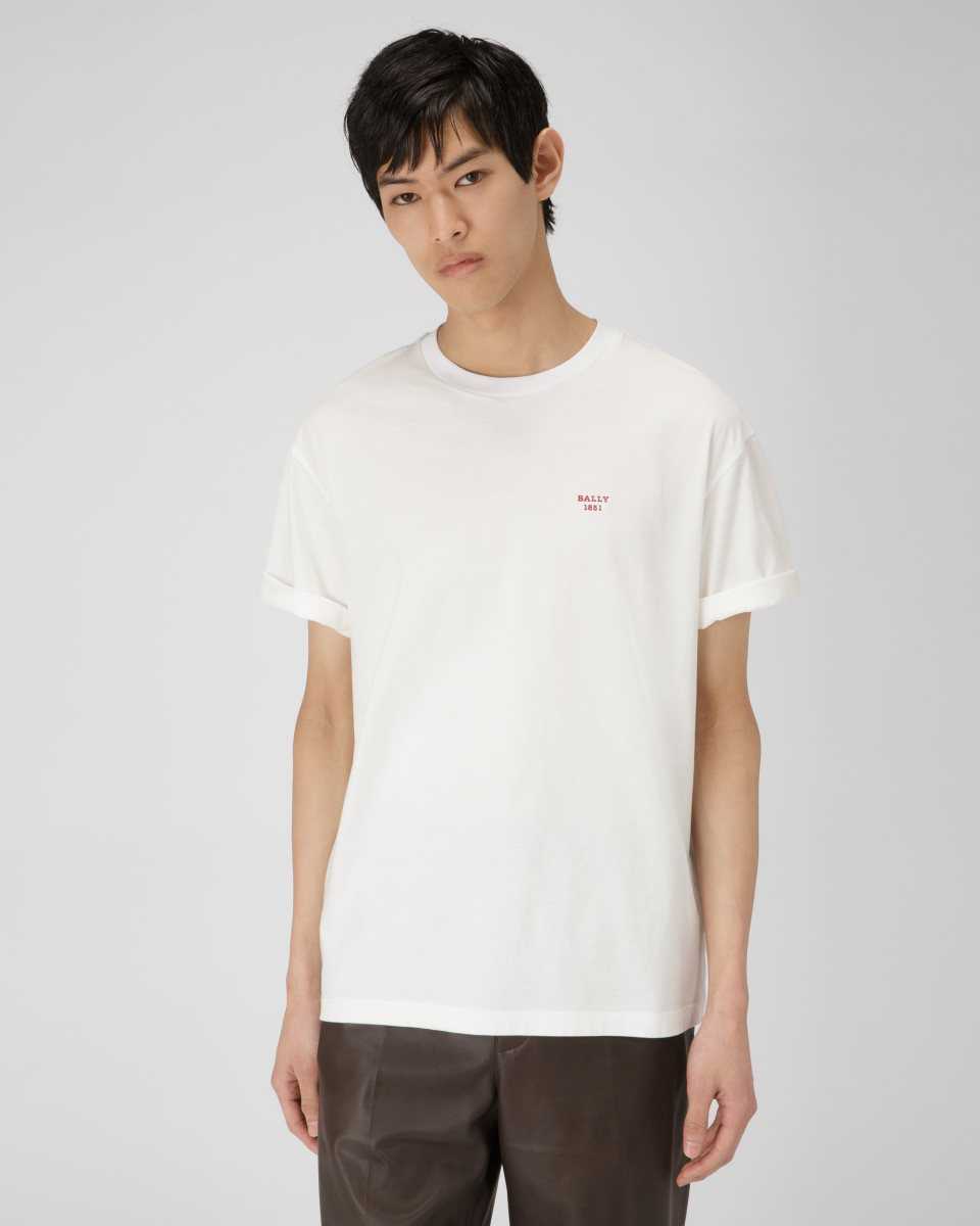 Bally Organic Cotton T-Shirt White | HZFSX4801