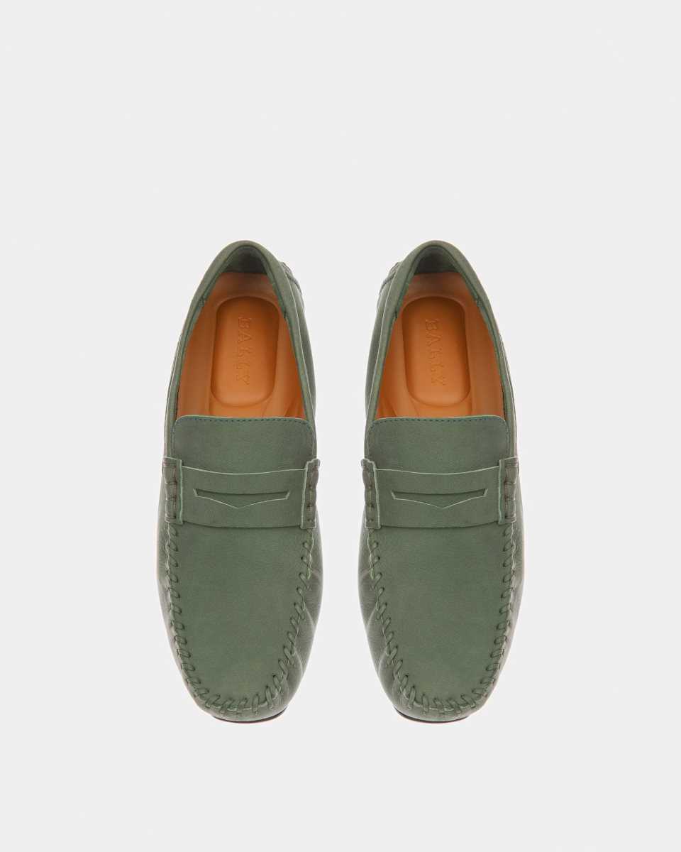 Bally Pier Leather Drivers Green | VUBZD6890