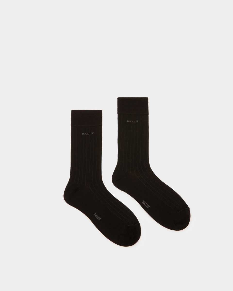 Bally Ribbed Cotton Mix Socks Grey | URVGY4526