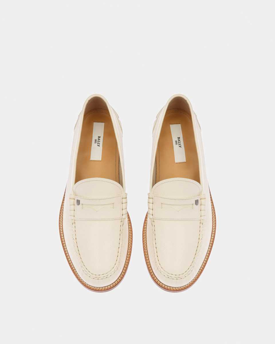 Bally Ron Leather Moccasins White | PTNEK4157