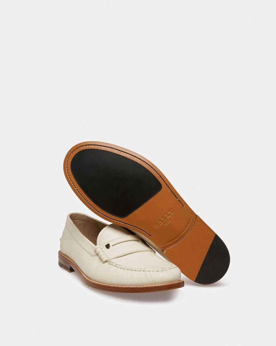 Bally Ron Leather Moccasins White | PTNEK4157