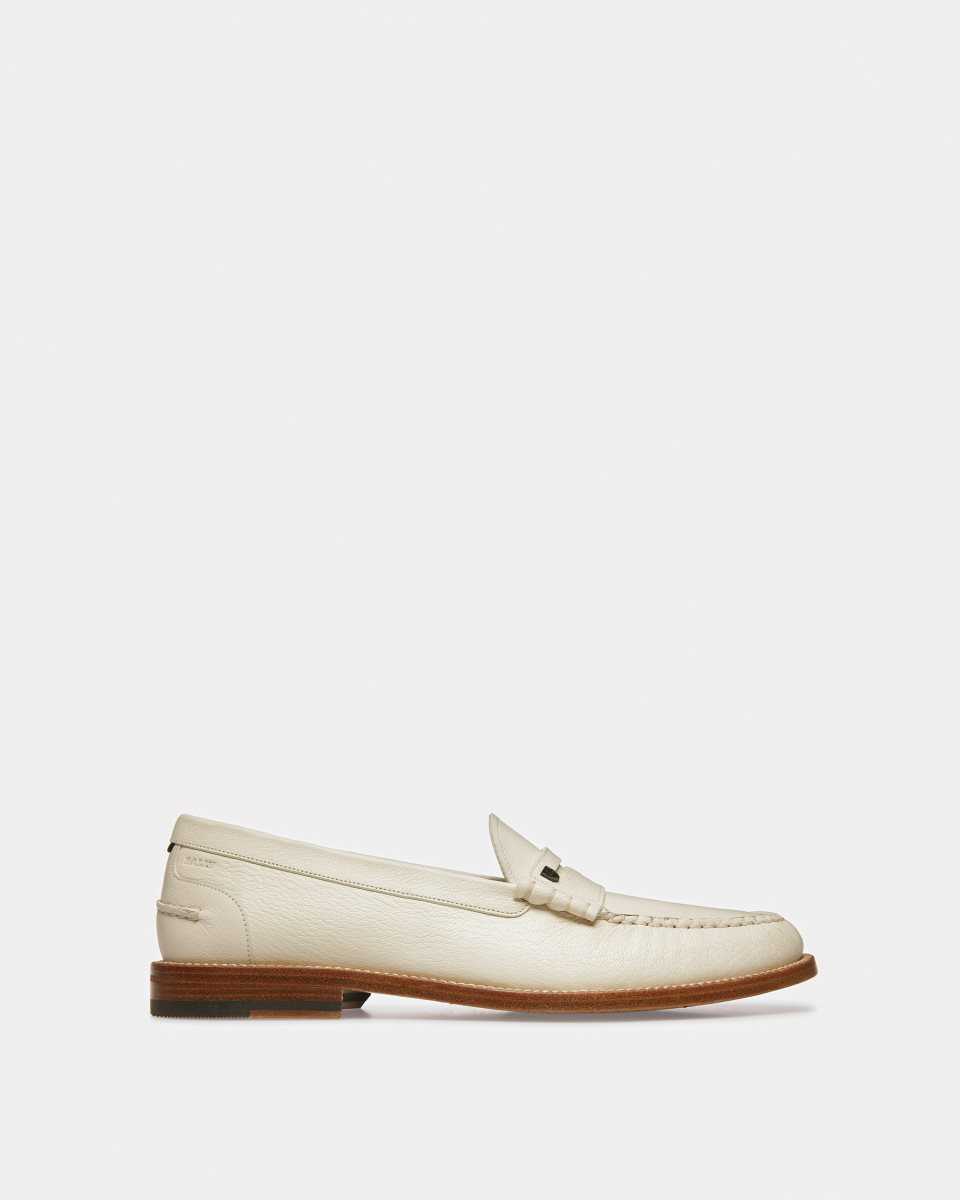 Bally Ron Leather Moccasins White | PTNEK4157