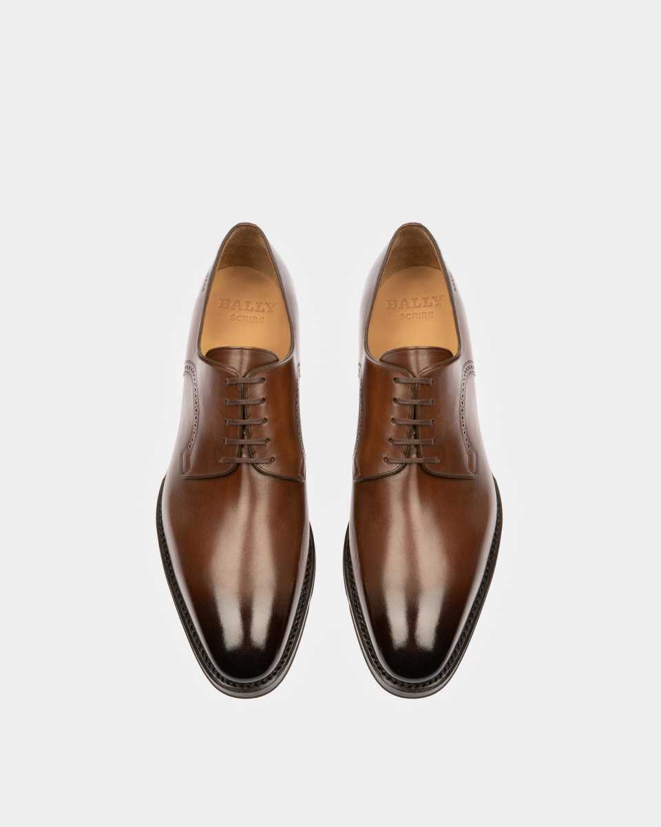 Bally Scamardo Leather Derby Lace-Up Shoe Brown | QUSAF8431