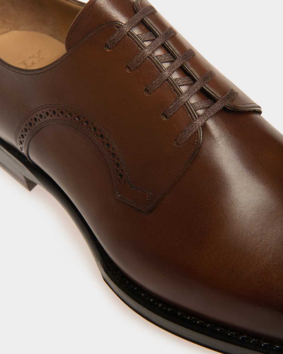 Bally Scamardo Leather Derby Lace-Up Shoe Brown | QUSAF8431