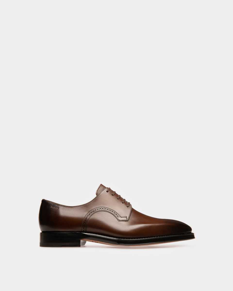 Bally Scamardo Leather Derby Lace-Up Shoe Brown | QUSAF8431