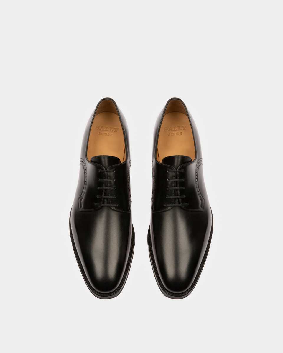 Bally Scamardo Leather Derby Lace-Up Shoe Black | XAFYU0324