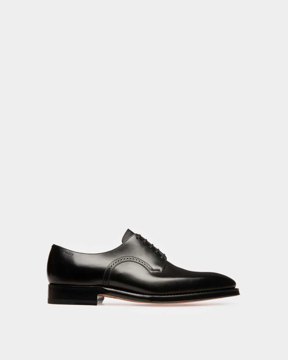 Bally Scamardo Leather Derby Lace-Up Shoe Black | XAFYU0324