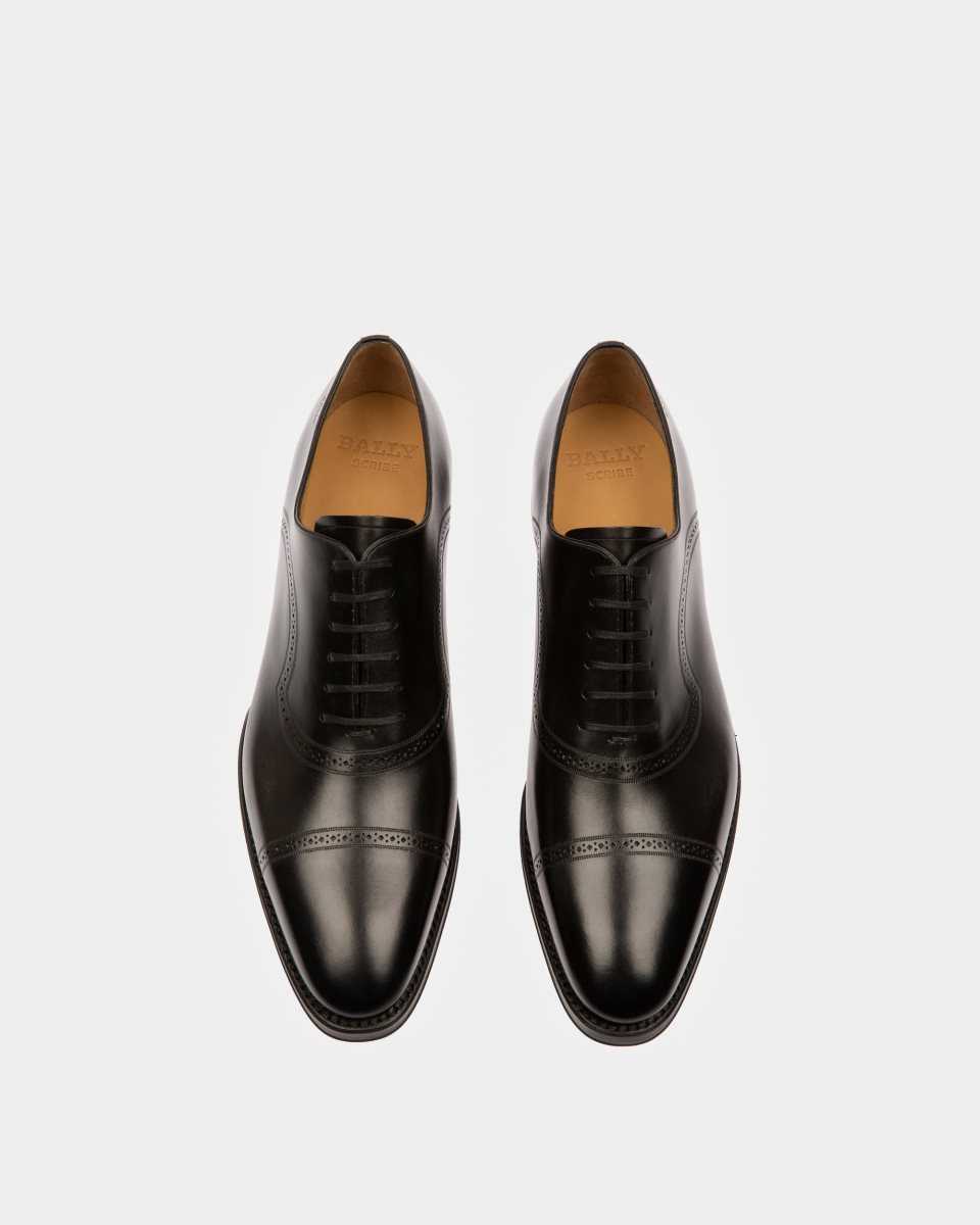 Bally Scanio Leather Oxford Lace-Up Shoe Black | ZCDNU9016