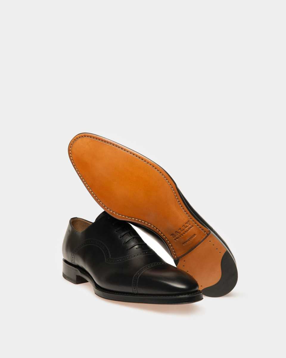 Bally Scanio Leather Oxford Lace-Up Shoe Black | ZCDNU9016