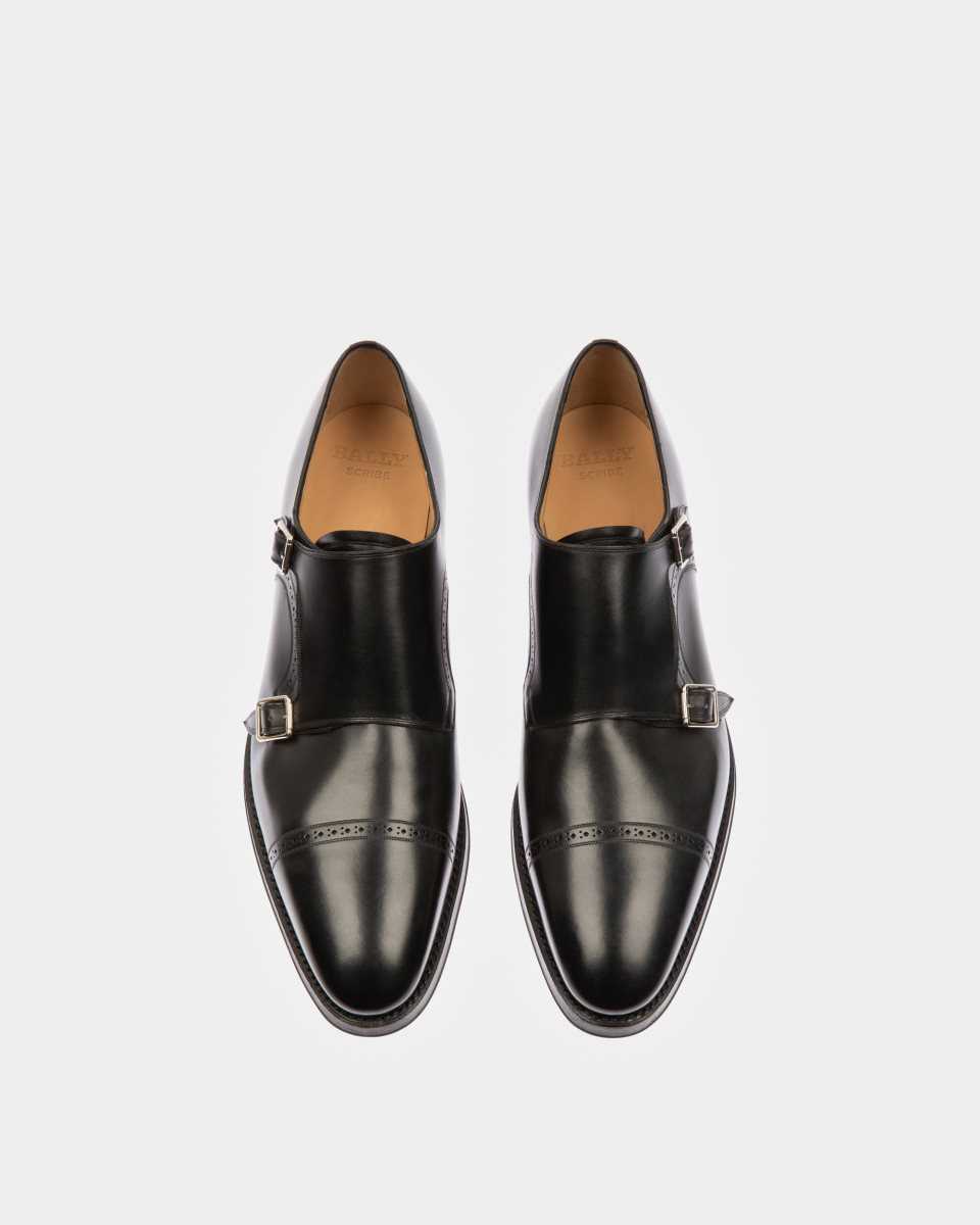 Bally Scardino Leather Monk Strap Shoe Black | DHQKL7154