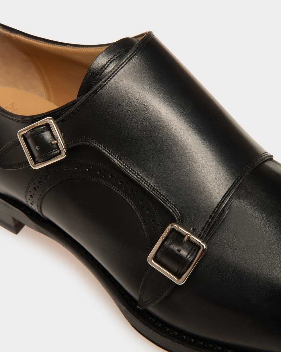 Bally Scardino Leather Monk Strap Shoe Black | DHQKL7154