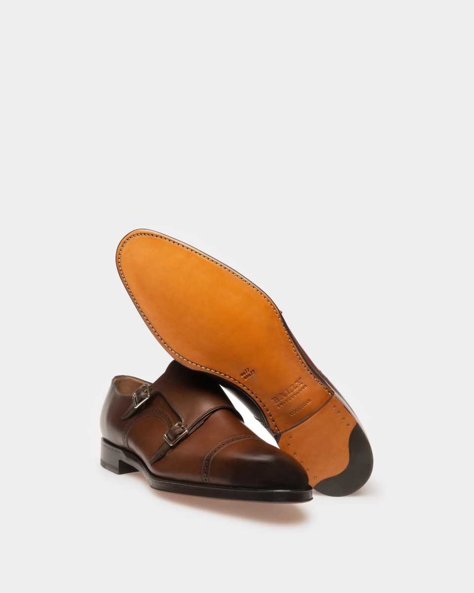 Bally Scardino Leather Monk Strap Shoe Brown | PFGXA4031