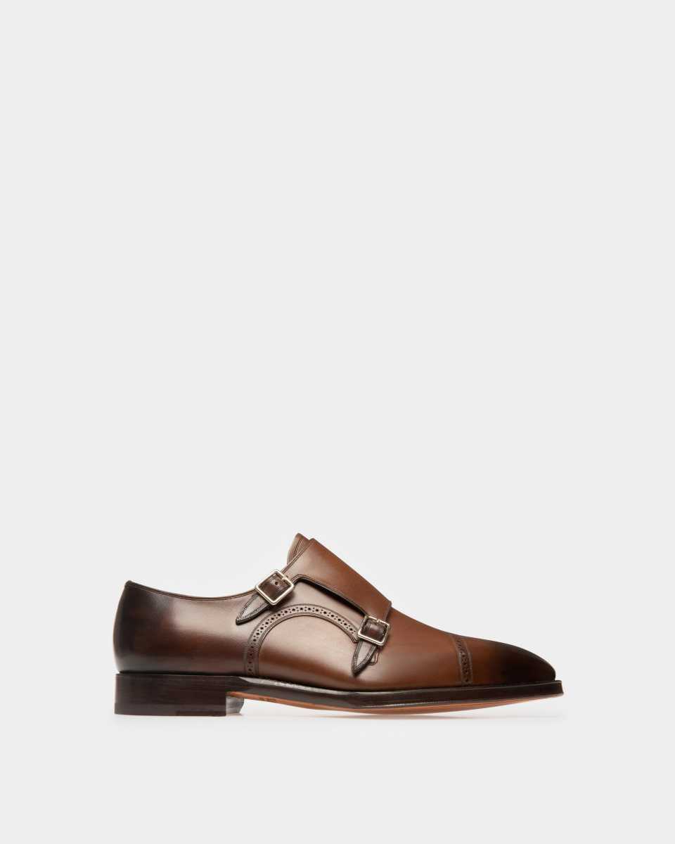 Bally Scardino Leather Monk Strap Shoe Brown | PFGXA4031