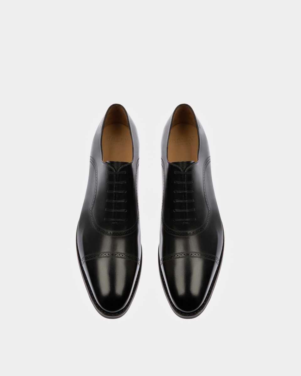 Bally Scotch Leather Oxford Lace-Up Shoe Black | UVWPL1582