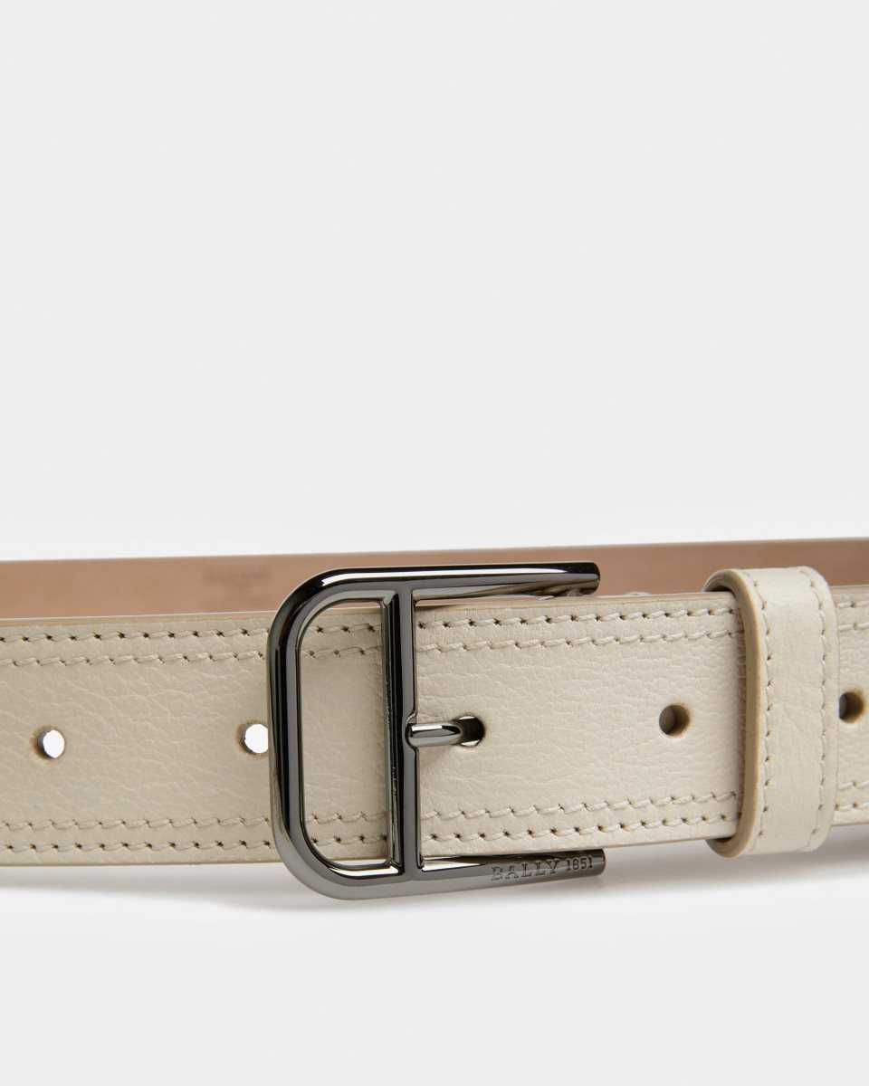 Bally Scotty Leather 30mm Belt White | LFYPE1069