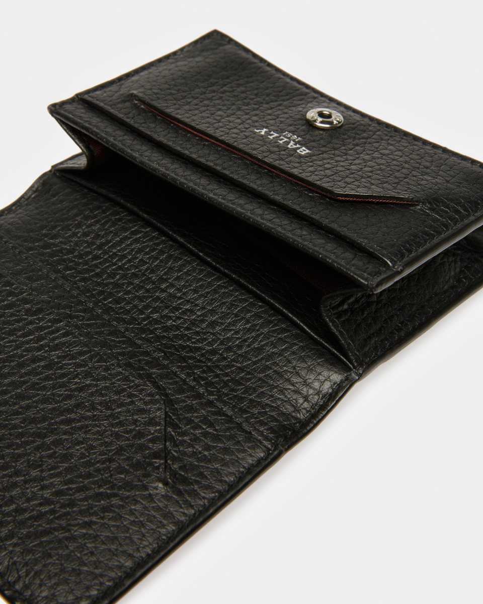 Bally Screnty Grained Leather Card Holder Black | QZDGV3914