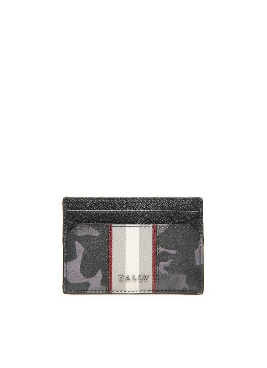 Bally Screnty Grained Leather Card Holder Black | QZDGV3914