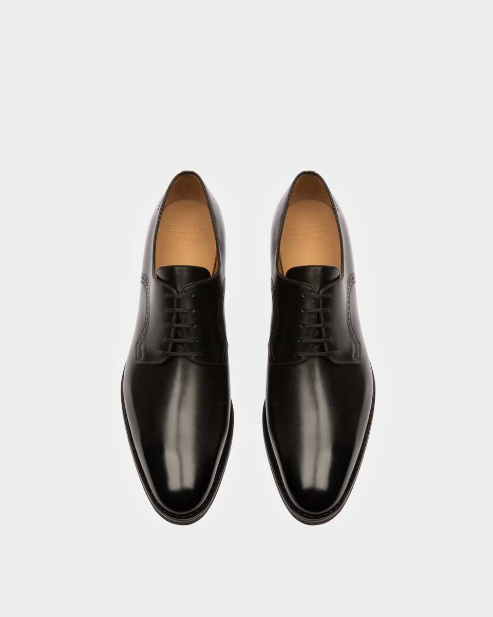 Bally Scrivani Leather Derby Lace-Up Shoe Black | MSLYA0849