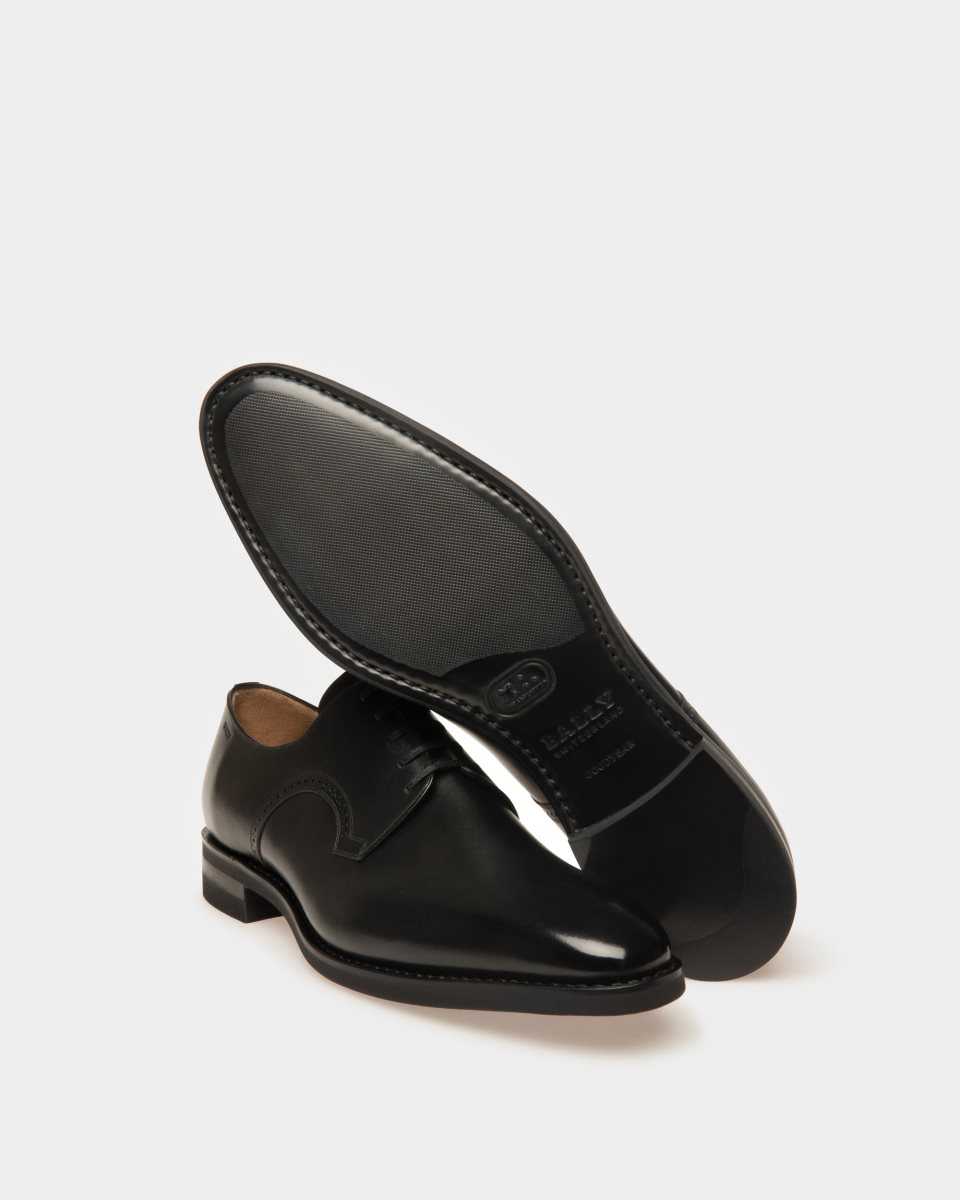 Bally Scrivani Leather Derby Lace-Up Shoe Black | MSLYA0849