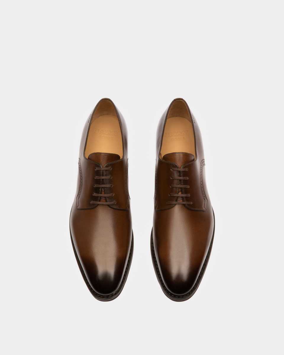 Bally Scrivani Leather Derby Lace-Up Shoe Brown | OBXIH2940