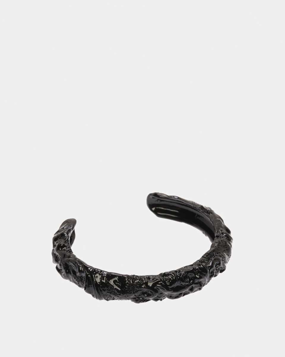 Bally Sculptural-Effect Cuff Bracelet Black | FLUAQ9418