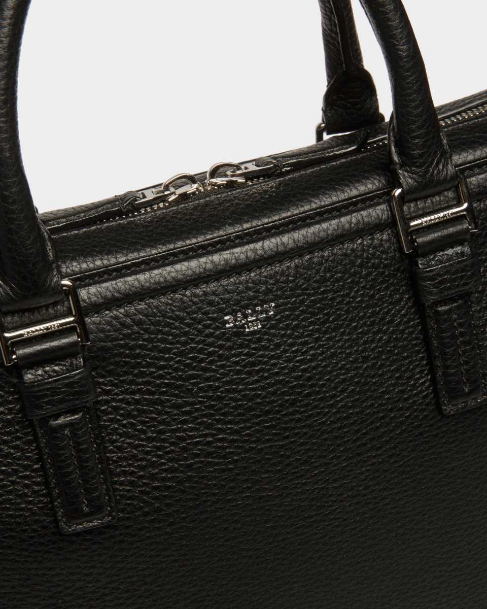 Bally Sergy Leather Business Bag Black | SEJFH4326