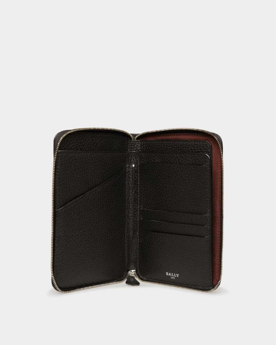 Bally Serwyn Leather Travel Wallet Black | FVPKU3842