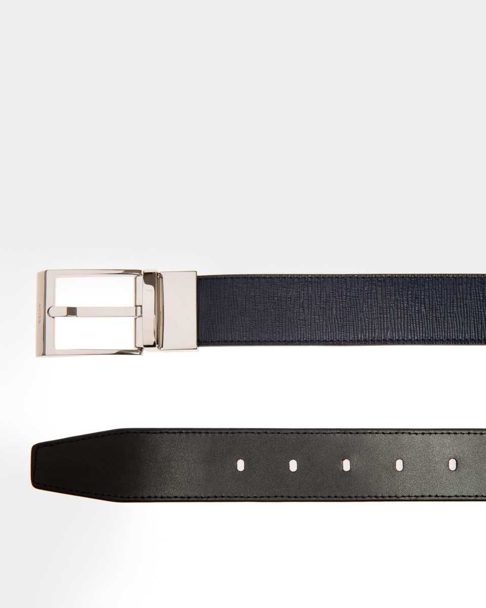 Bally Shiff Leather 35mm Belt Blue | WULBO5068