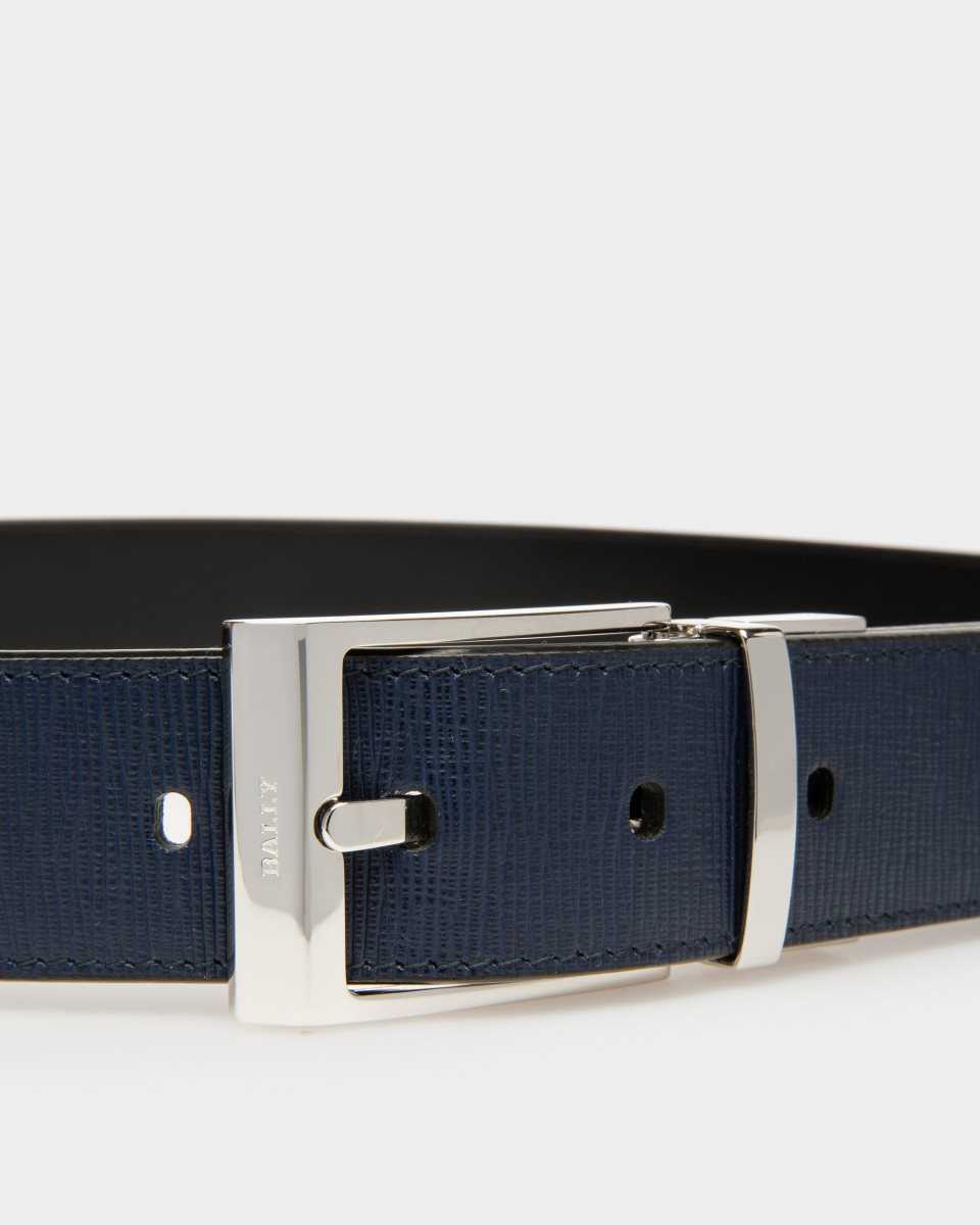 Bally Shiff Leather 35mm Belt Blue | WULBO5068