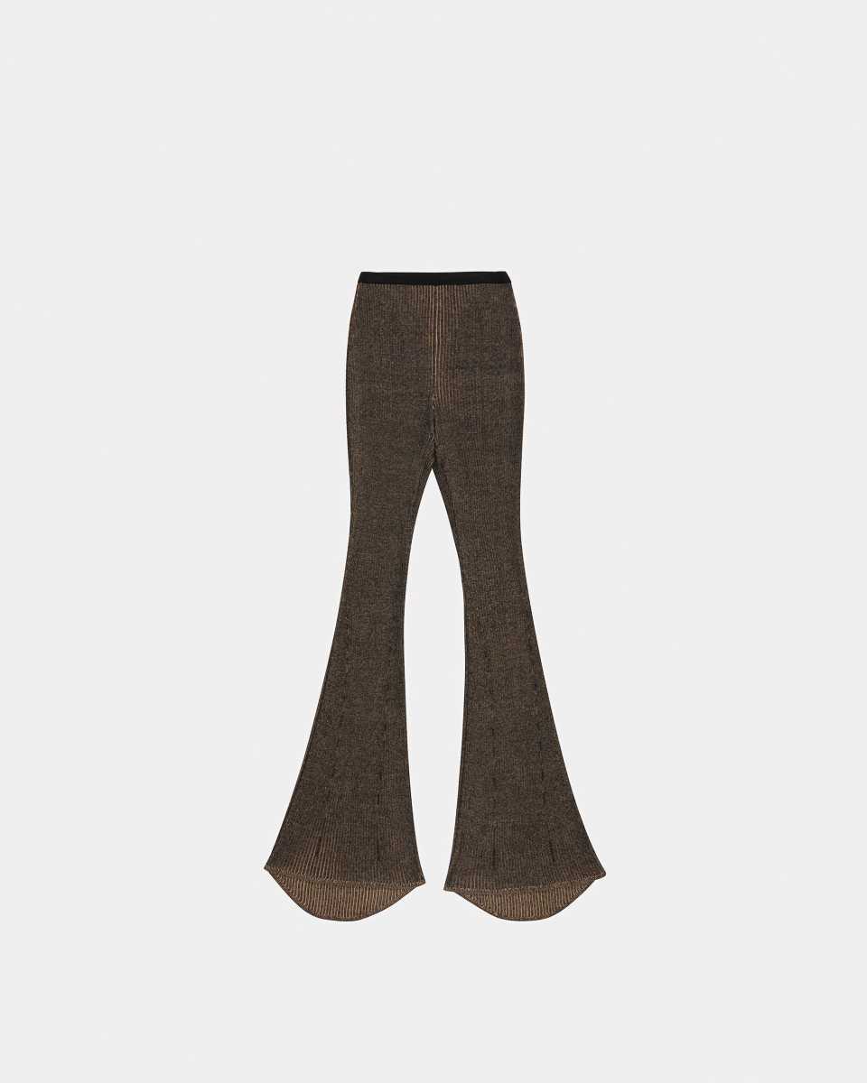 Bally Silk And Cotton Ribbed Flared Trousers Multicolor | FSOIZ6904