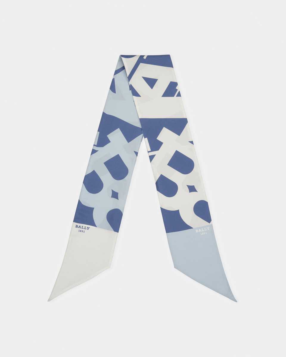 Bally Silk Bandeau Scarf Blue | GLQMJ0879