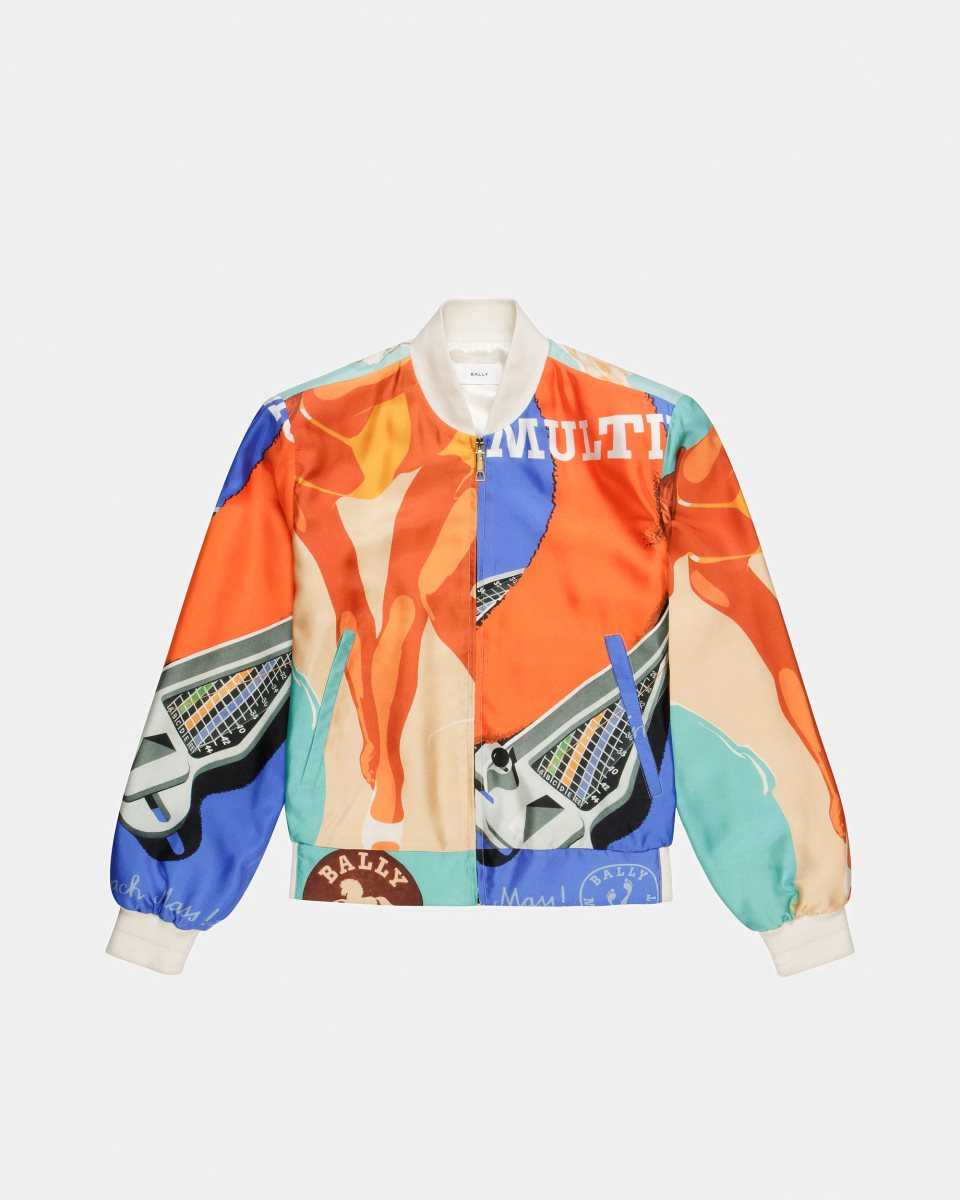 Bally Silk Printed Bomber Jacket Multicolor | DESWL7915