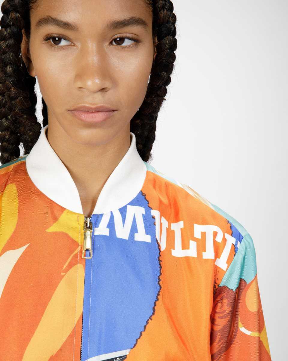 Bally Silk Printed Bomber Jacket Multicolor | DESWL7915