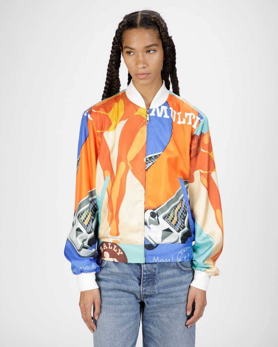 Bally Silk Printed Bomber Jacket Multicolor | DESWL7915