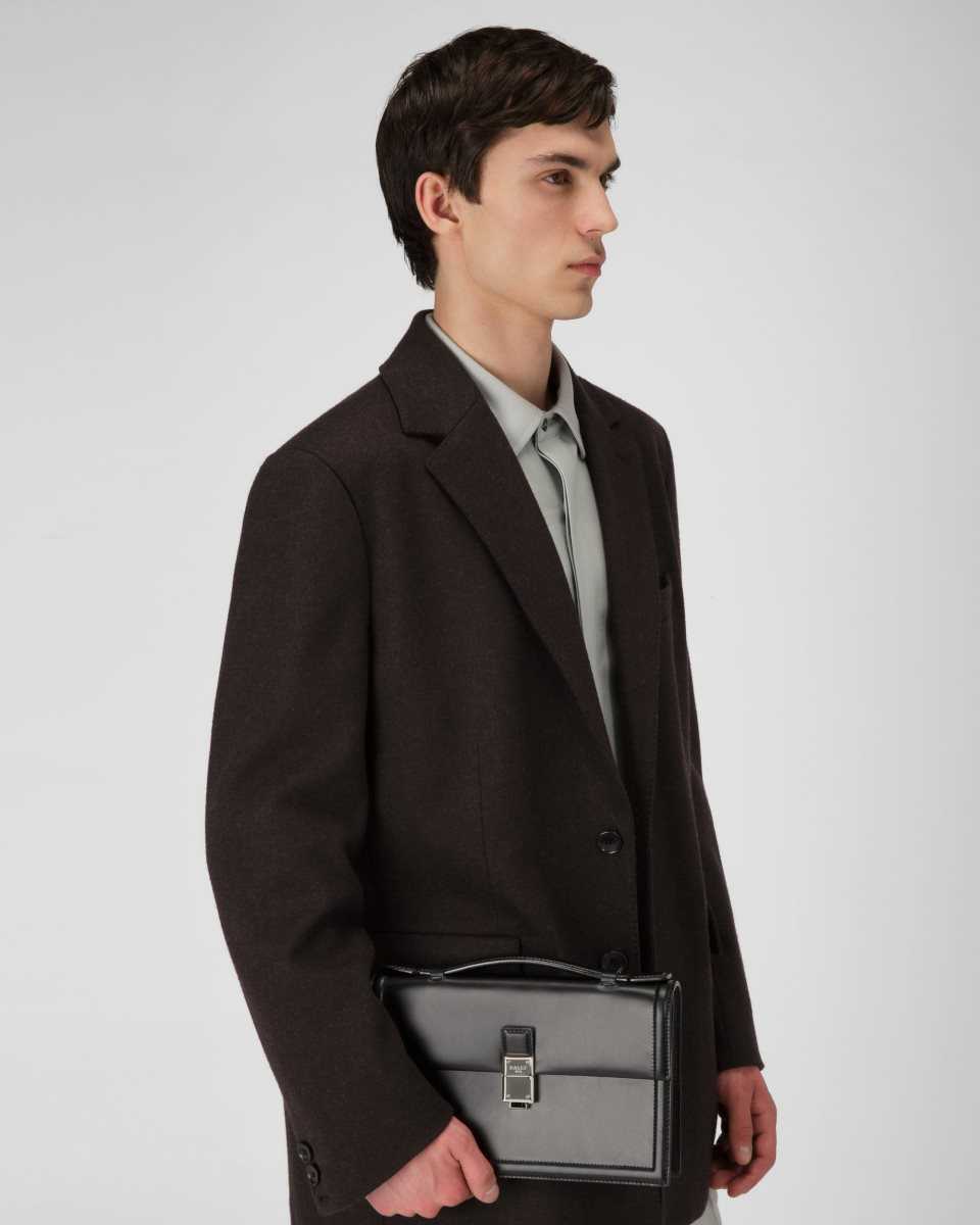 Bally Soroh Leather Briefcase Black | KCVMD0893