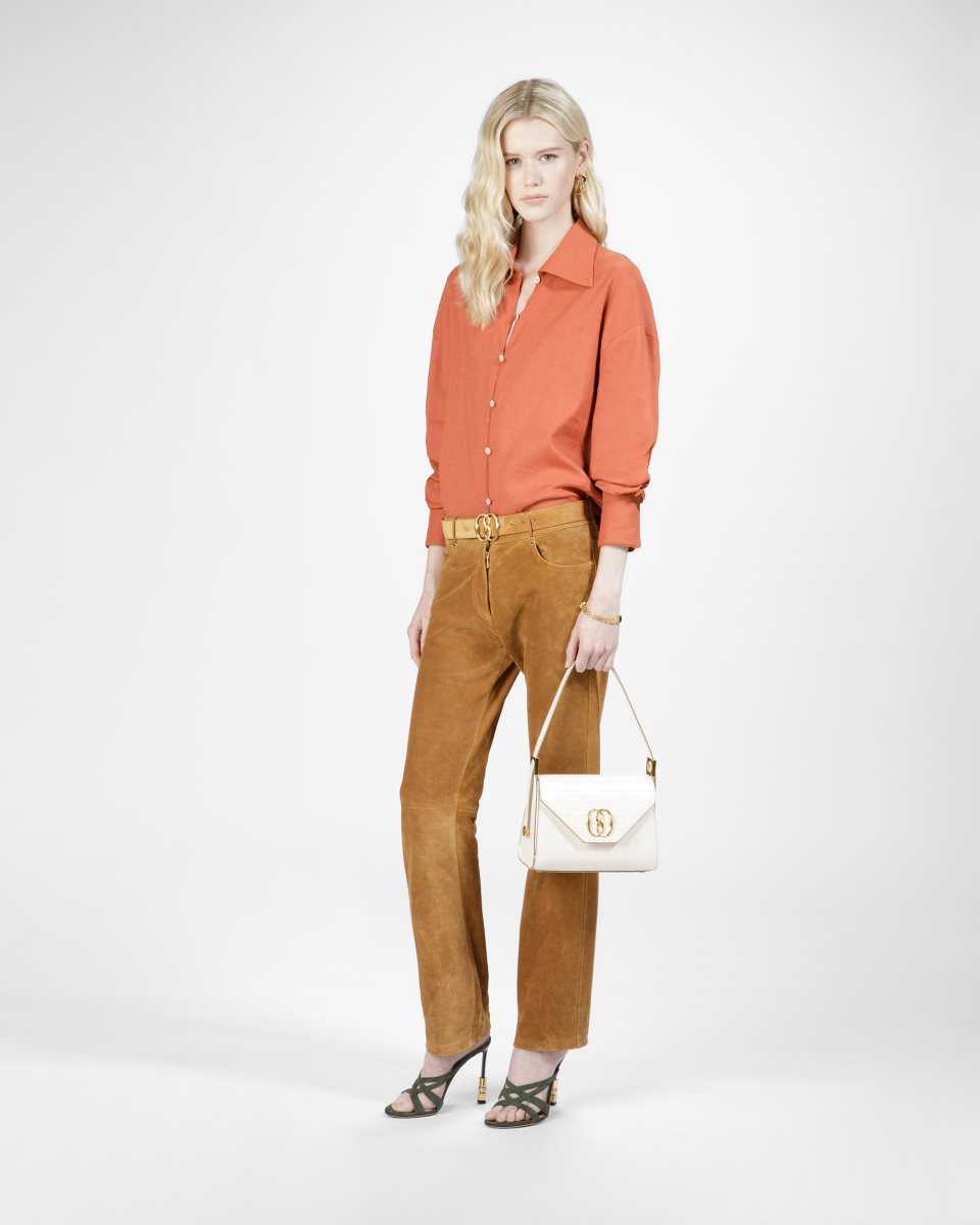 Bally Straight Flare Trousers Cotton Straight Flare Trousers Beige | EANQU9281