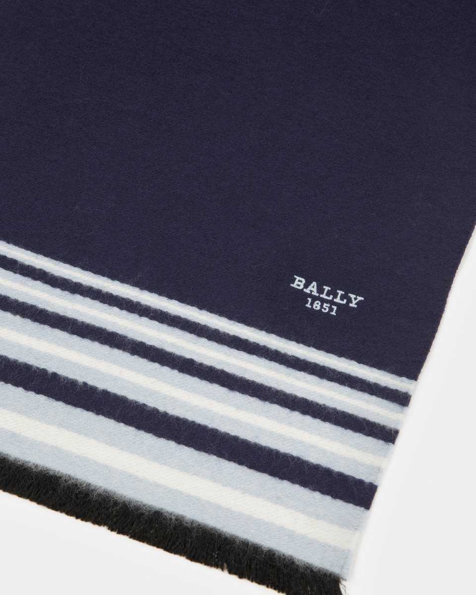 Bally Stripe Pattern Scarf Blue | EIKDG7589