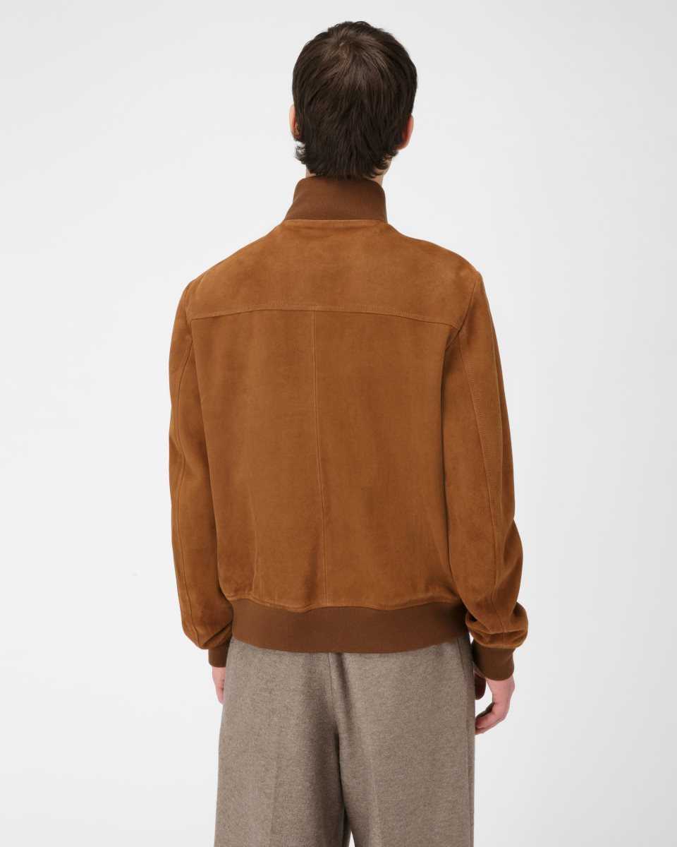 Bally Suede Leather Outerwear Brown | YKLJO8943